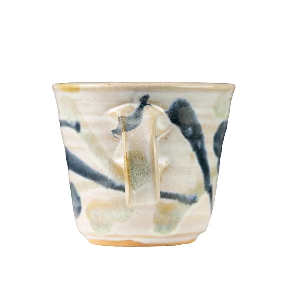Vintage Handmade Japanese Studio Pottery Mug – Wabi-Sabi Ceramic Coffee Cup